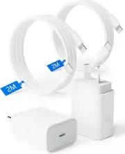 [2 Pack] 20W USB C Wall Fast Charger Adapter with 2M Type C to Lightning Cable for iPhone 14/13/12/11 Pro/Pro Max/XS Max/XS/XR/X/SE/iPad