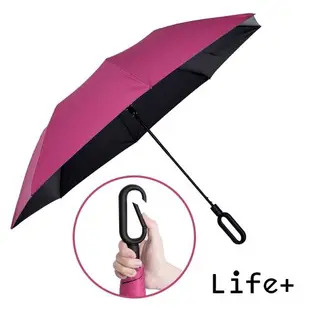 Life+ 靓彩活力時尚 100%黑膠降溫快扣兩折自動傘(2入組合)晴雨兩用 雨傘 折傘 一鍵自動開收 超輕量雨傘 抗UV 防潑水 易乾超抗風
