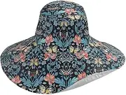 [Yoogain] William Morris Design Butterflies Foldable Women Sun Visor hat for Gardening Decorative Brim Hats for Adults Sun Protector sombreros para Mujer para el sol, William Morris Design Butterflies, One Size