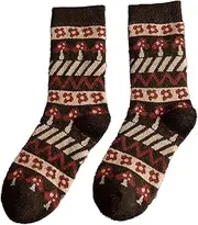 [ZIRIA] Thickened Warm Wool Socks Tube Socks Casual Socks Warm Comfortable Cotton Checkerboard Mushroom Cute Socks