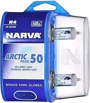 [Narva] H4 12V 60/55W Arctic Plus 50 Halogen Headlight Globes Twin Pack