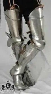 leg medieval armor full steel knight set crusader sca armour larp function Sugar