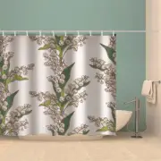 Petal String Flower Tree 3D Shower Curtain Waterproof Fabric Bathroom Decoration
