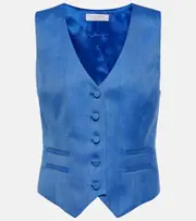 [Gabriela Hearst] Gabriela Hearst Coleridge wool, silk, and linen vest AU 16 blue