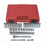 Socket Set 3/8 Durable Metric Drive Socket Mechanics Tool Sets 12-point 47-piece