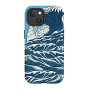 For iPhone 15 Tough Case Compatible with MagSafe Japanese Wave