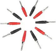 10PCS 4mm Plated Banana Plug Jack Speaker Amplifier Test Probes Connector Red Black