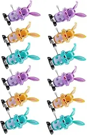 ZUNOXAZ 12Pcs Wind Up Rabbit Interactive for Portable Fun Playthings for Boys for Easter Parties and Creative Imaginative Play