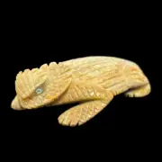 Zuni Fetish Lizzard by Fabian Cheama, Picasso Marble w/Turquoise Eyes