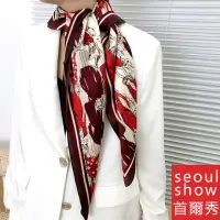 在飛比找momo購物網優惠-【Seoul Show 首爾秀】時尚女郎100%桑蠶絲頭領巾