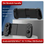 Hot Sale D8 Telescopic Gaming Controller Streaming Gamepad for Tablet Android iOS PS3 PS4 Switch PC Joystick with Hall Trigger D6-Black