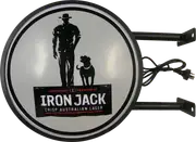 IRON JACK LAGER BEER Bar Lighting Wall Sign Light LED