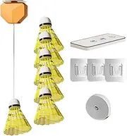 Badminton Practice at Home | Rebound Device with Remote Control,Portable Single-Player Rebound Trainer, 6 Balls Training Tool for Kids and Adults