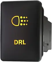 12V 3A ON-OFF Push Switch 9B75O Laser etched DRL dual LEDs in amber For Toyota Hilux LandCruiser Prado RAV4 & Suzuki and more