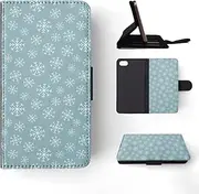 Winter Snow Flake Pattern #1 FLIP Wallet Phone CASE Cover for Apple iPhone 7 | iPhone 8 | iPhone SE (2020) | iPhone SE (2022)