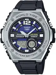 [Casio] MWQ100-2A Analogue-Digital Black Band Unisex Watch, Blue Dial, 51.2 × 50.6 × 15 mm