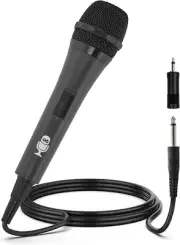 Singing Machine Wired Microphone for Karaoke, (Black) - Unidirectional Dynamic V