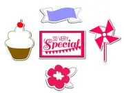Sizzix Framelits Sweet Day #2 5 pk & stamps #659042 Retail $29.99 by Echo Park
