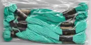 Vintage DMC floss lot, 8 skeins, Sea Greens. Unused