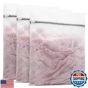 3Pcs Durable Honeycomb Mesh Laundry Bags for Delicates 16 x 20 Inches (3 Larg