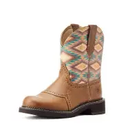 Ariat Ladies Fatbaby Heritage Farrah Western Boots Coastal Tan/Aztec #10044438