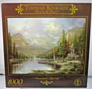 Thomas Kinkade Mountain Majesty Puzzle 1000PCS Nature Woodland Cabin Jigsaw New