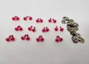 12 pair VTG Zims Red Pink 7mm Bunny Rabbit Plastic Safety Amigurumi Craft Doll