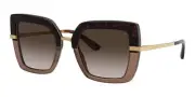 Dolce & Gabbana DG4373 3256/13 Women's Sunglasses - Havana/Gold Frame, Brown Gra