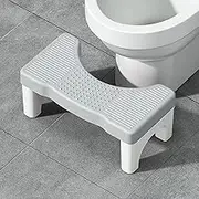 Bathroom Toilet Stool,Toilet Stool,Foot Step Stool with Anti-Slip Base,Ergonomic Potty Stool,Better Posture,Adults,Children,Seniors,Light Grey