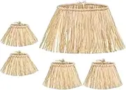 Hellery 5 Pieces Reusable Hawaiian Grass Skirt Grass Skirts, Adjustable Elastic, Hawaiian Party Costume, Costume for Luau Party Decorations, Raffia