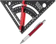 OSALADI Aluminum Triangle Rafter Square 7 Inch Carpenter Square Layout Triangle Ruler Tools Marking Gauge
