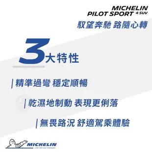 【MICHELIN 米其林輪胎】PILOT SPORT 4 SUV 225/65/17（PS4SUV）｜金弘笙