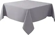 Biscaynebay Printed or Solid Fabric Table Cloths，Oil and Water Resistant Spill Proof Tablecloths for Dining, Kitchen and Parties, Silver Grey, 70X70