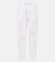[Isabel Marant] Isabel Marant Hectorina broderie anglaise wide-leg pants AU 14 white