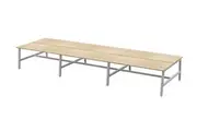 OL Axis Trestle 6 User Bench Oak Top with White Frame