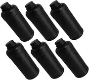 ROMISBABA 6pcs Plastic Bottle Liquid Containers Laboratory Sample Bottles Liquid Containers with Lids Plastic Black
