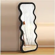 Full Length Mirror with Stand,Wave Shape Mirror,Free Standing Oversized Floor Standing Mirror,for Dressing Room Bedroom(Color2,70cm)
