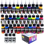 33 Vibrant Colors Airbrush Paint Set 36 Bottles of Acrylic Paint for Models Crafts Metal Plastic Includes 3 Thinner Bottles for Airbrush Artistry