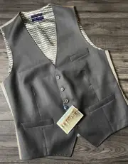 TED BAKER TALL FIT GREY WOOL WAISTCOAT ITALIAN FABRIC SIZE 40 BNWT