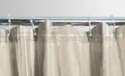 Shower Curtain Satin Stripe Beige w/ Hooks
