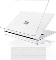 T Tersely Clear Case for 13.5 Inch Microsoft Surface Laptop 5/4/3 with Metal Keyboard (Model: 1951/1868),Protective Plastic Hard Clear Case + Keyboard Cover - Clear