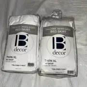 Twin XL Lofted Bed Dorm Skirt White Tailored 36" Drop White (2)