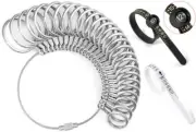 Bflaae Ring Sizer Measuring Tool Kit, 27 PCS Stainless Steel Measuring Ring
