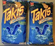 2 Bags - Takis Blue Heat Tortilla Chips 9.9 oz in Each LIMITED EDITION