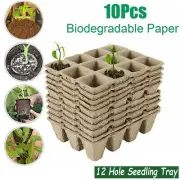 12Hole Biodegradable Paper Seedling Pots Seed Tray Starting Garden Nursery Plant