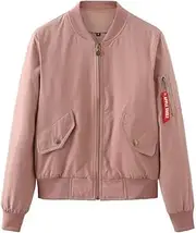 [PTBNRDC] Women's Quilted Lined Jackets Zip Up Fall Winter Bomber Jacket Coat With Pockets