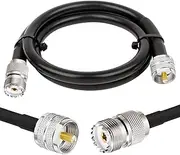 SUPERBAT UHF Female SO239 to UHF Male PL259 Jumper Jumper 6ft RG8X Jumper for CB Antenna Ham Shack Duplexer Tuner Dummy Load SWR Meter Switch Monitor etc.