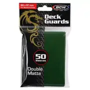 BCW Deck Guards Double Matte Green Sleeves 50 Count NEW