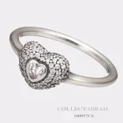 Authentic Pandora Sterling Silver In My Heart Ring Size 58 (8.5) 190877CZ