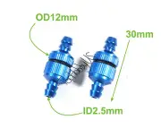2PCS ø2.5mm Aluminum Nitro Fuel Filter for ø4-ø5.5mm tubing, RC (US SELLER/SHIP)